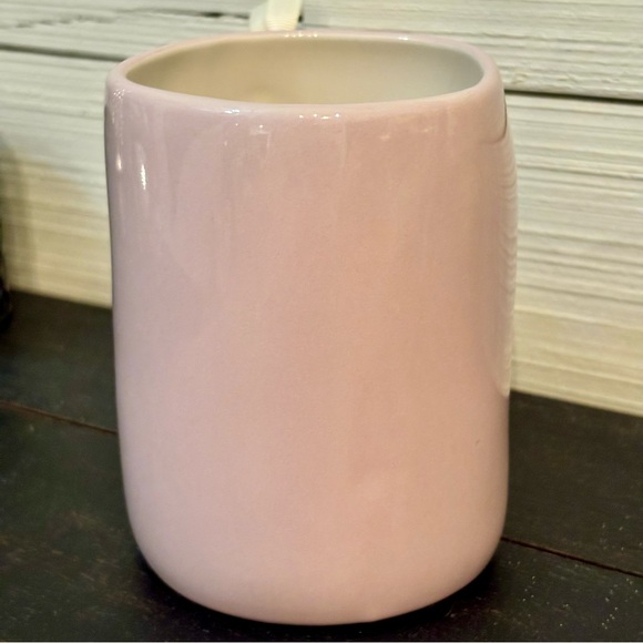 Rae Dunn Artisan Collection Pink Ceramic LOVE Coffee‎ Mug With Heart Handle NEW - Picture 3 of 7